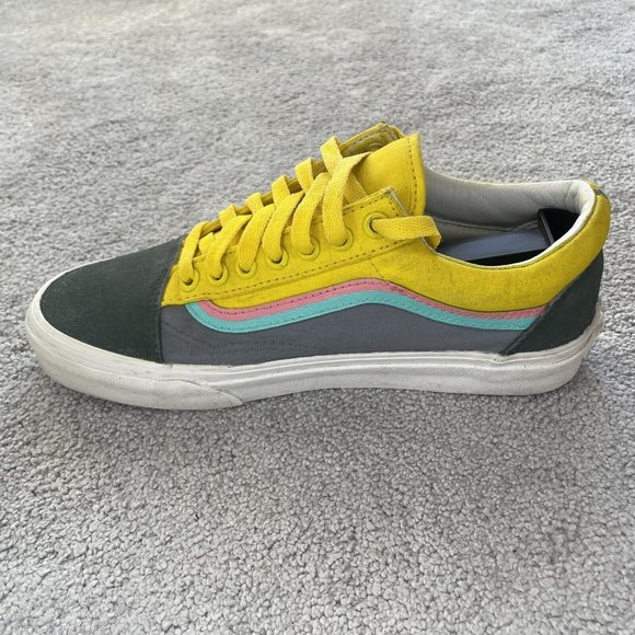 Vans Shoes Womens 8 Mens 6.5 Old Skool Skate Sneakers Neon Multicolor Colorblock - Picture 3 of 13